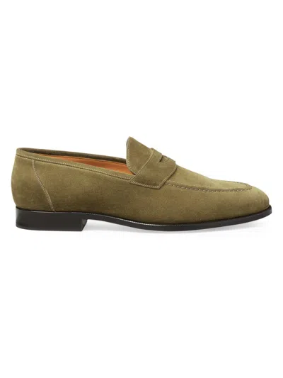Loro Piana Men's Sergio Walk Suede Loafers In Green