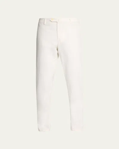 Loro Piana Men's Slim Sport Cotton Dyed Trousers In Optical White