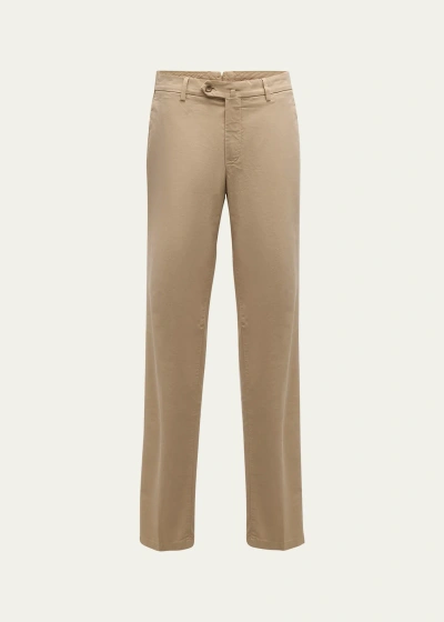 Loro Piana Men's Slim Sport Cotton Dyed Trousers In Tidal Foam