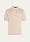 Loro Piana Men's Sottile Short-sleeve Polo Sweater In Pink