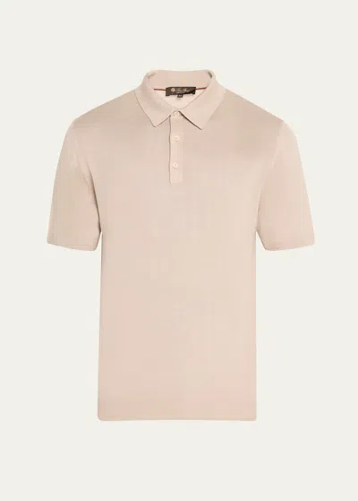Loro Piana Wish® Wool Polo Shirt In Pink