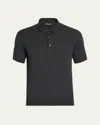 Loro Piana Men's Sottile Short-sleeve Polo Sweater In Gray