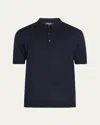Loro Piana Men's Sottile Short-sleeve Polo Sweater In Navy