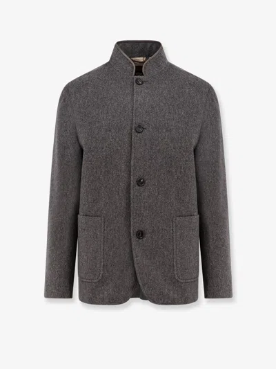 Loro Piana Men Spagna Cashmere Coat In Gray