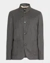 Loro Piana Men's Spagna Cashmere Single-breasted Jacket In Gray