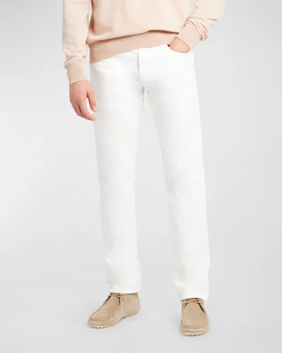 Loro Piana Men's Straight Leg 5-pocket Pants In Optical White