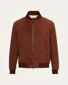Loro Piana Men's Suede Full-zip Bomber Jacket