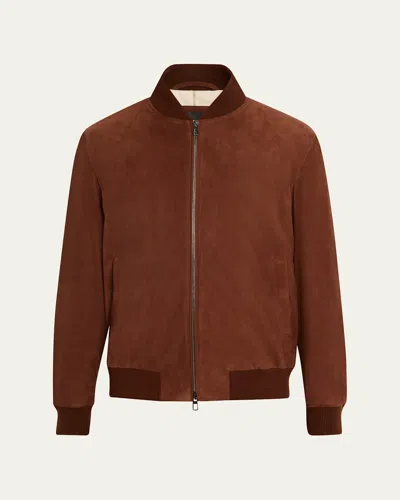 Loro Piana Men's Suede Full-zip Bomber Jacket