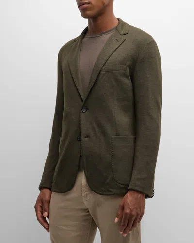 Loro Piana Men's Sunset Cashmere Silk Sports Jacket In Pine Grove