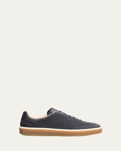 Loro Piana Men's Tennis Walk Suede Low-top Sneakers In Black