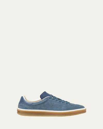 Loro Piana Men's Tennis Walk Suede Low-top Sneakers In Black Figs