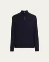 Loro Piana Men's The Gift Of Kings Mezzocollo Quarter-zip Sweater In Navy