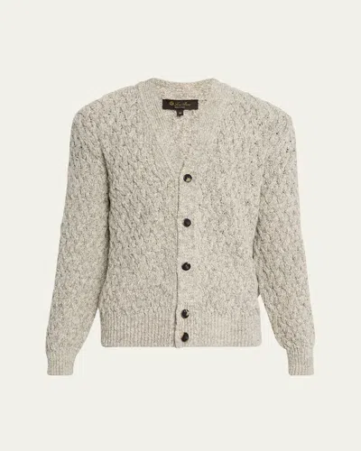 Loro Piana Men's Torriggia Cotton Cardigan In Gray