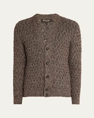 Loro Piana Men's Torriggia Cotton Cardigan In Brown