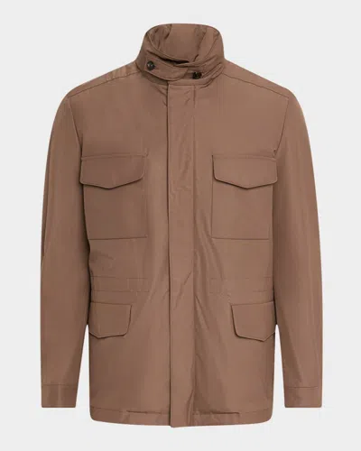 Loro Piana Men's Traveler Field Jacket With Stowaway Hood