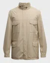 Loro Piana Men's Traveler Windmate Storm System Jacket In Taupe