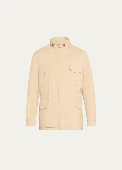 Loro Piana Men's Traveler Windmate Storm System Jacket In Taupe