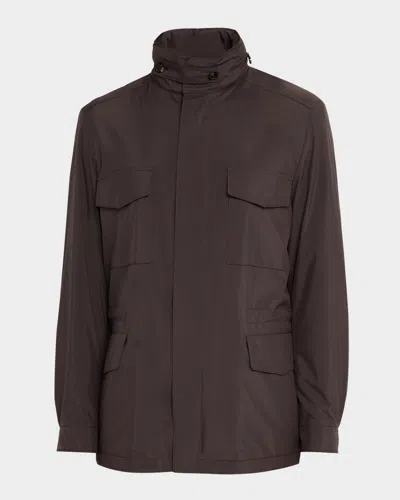 Loro Piana Men's Traveller Field Jacket In Brown