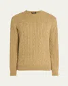 Loro Piana Men's Treccia Baby Cashmere Crewneck Sweater In J1v8 Raw Honey Mel R