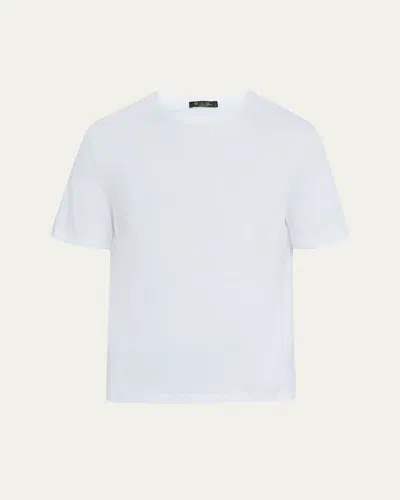 Loro Piana Men's Tremezzo Sea Island Cotton Crewneck T-shirt In 1005 Optical White