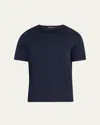 Loro Piana Men's Tremezzo Sea Island Cotton Crewneck T-shirt In Navy
