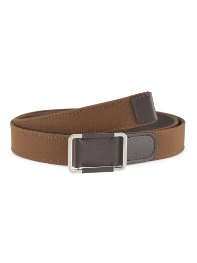 Loro Piana Men's Twisted Wool Saddle Belt In Brown