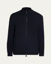 Loro Piana Men's Tyton Wool Knit Bomber Jacket In Blue