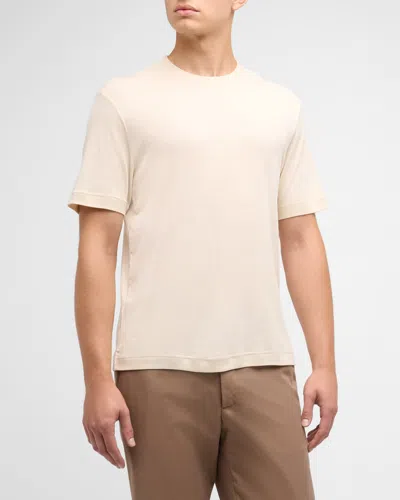 Loro Piana Men's Valpiana Silk And Cotton Rib T-shirt In Neutrals