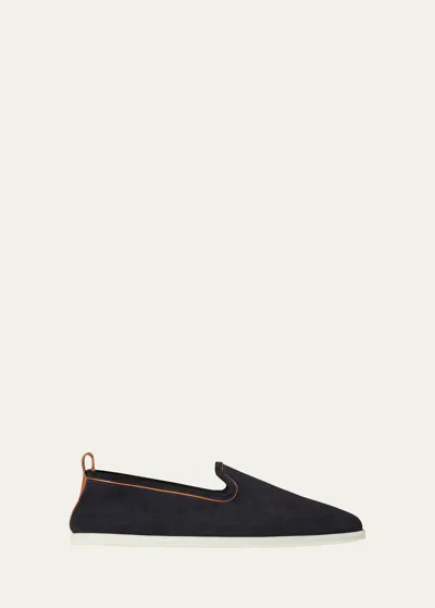 LORO PIANA MEN'S VENICE WALK SUEDE LOAFERS