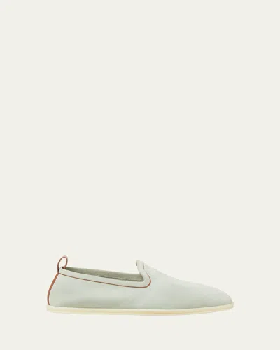 Loro Piana Men's Venice Walk Suede Loafers In Popsicle Mint