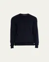 Loro Piana Men's Warwik Cotton-silk Crewneck Sweater In Blue Navy