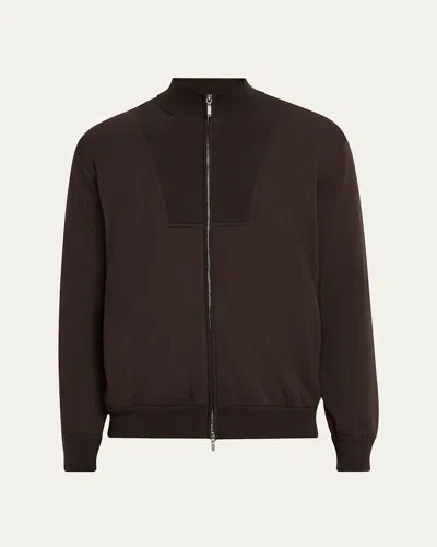 Loro Piana Men's Whitney Full-zip Bomber Jacket In Brown