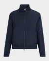 Loro Piana Men's Wind Jersey And Linen Bomber Jacket In Blue