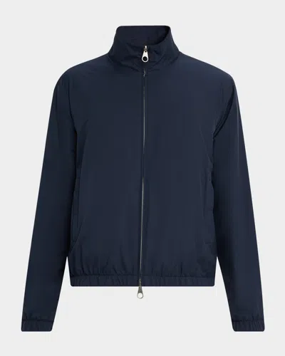 Loro Piana Men's Wind Jersey And Linen Bomber Jacket