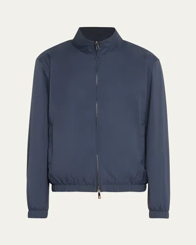 Loro Piana Men's Windmate Reversible Bomber Jacket In Dark Blue