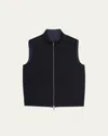 Loro Piana Men's Windmate Reversible Zip-front Vest In Blue Navy