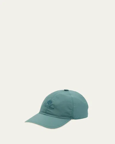 Loro Piana Men's Windmate Storm System Baseball Hat In Hunter/ivory
