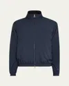 Loro Piana Men's Windmate Storm System Nylon Bomber Jacket In Blue/navy