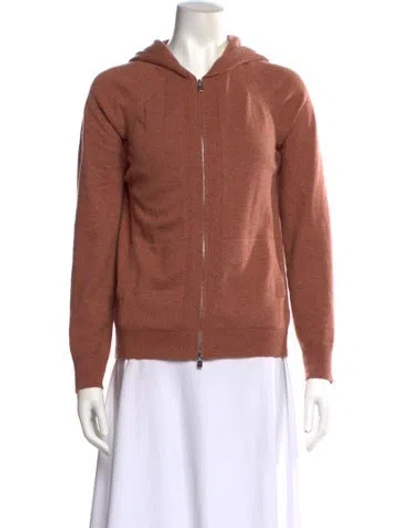 Pre-owned Loro Piana Merano Bomber Baby Cashmere Sweater In Brown