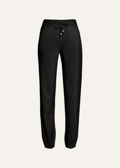 Loro Piana Merano Cashmere Drawstring Jogger Pants In Caviar