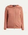 Loro Piana Merano Cashmere Zip-front Hoodie Sweater In L0bl Sunset Hues Mel