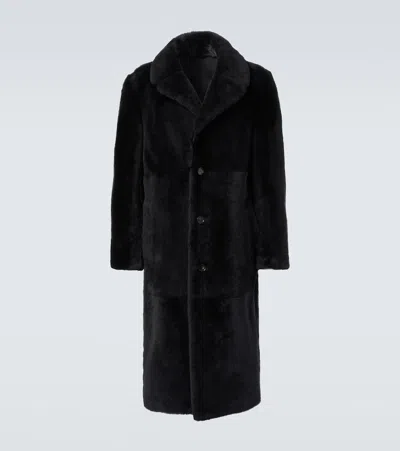 Loro Piana Merio Shearling Coat In Black