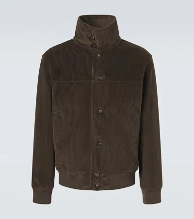 Loro Piana Merremma Cotton Corduroy Bomber Jacket In Brown