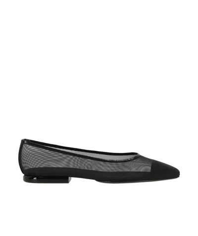 Loro Piana Mesh Pointed Flats In Black