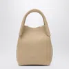 Loro Piana Micro Bale Bag In Light Mastic Grained Leather In Sand