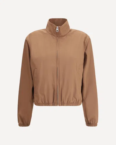 Loro Piana Microfiber Bomber Jacket In Brown