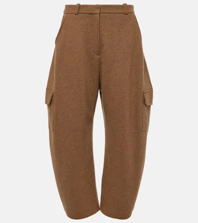 Loro Piana Mid-rise Cashmere-blend Wide-leg Pants In Brown