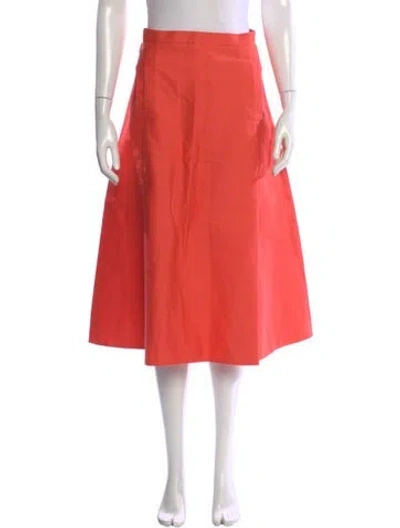 Pre-owned Loro Piana Midi Length Skirt In Orange