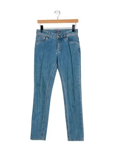 Pre-owned Loro Piana Mid-rise Skinny Leg Jeans In Blue