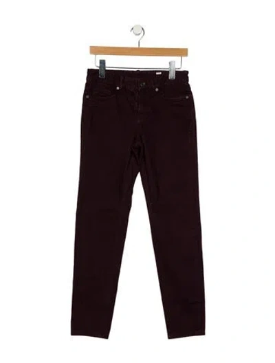 Pre-owned Loro Piana Mid-rise Skinny Leg Jeans In Burgundy
